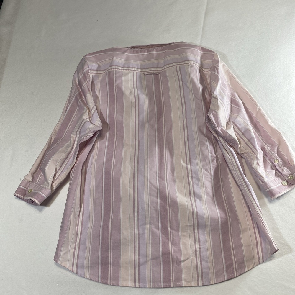 LL Bean Mens Long Sleeve Shirt Size L Regular Pink Striped Casual Cotton - Picture 13 of 14